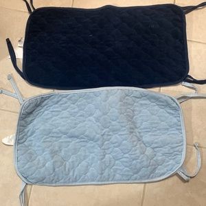 Crib sheet savers, set of 2. Navy and baby blue